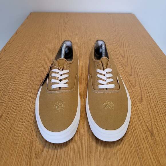 Vans Authentic low top skate shoes gold mustard peace sustainable sz 9 ecotheory - Picture 2 of 7